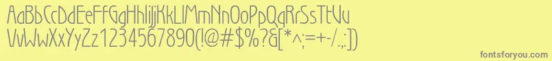 Fonte Wienlightc – fontes cinzas em um fundo amarelo