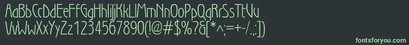 Wienlightc Font – Green Fonts on Black Background