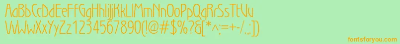 Wienlightc Font – Orange Fonts on Green Background