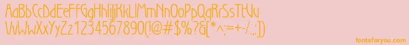 Wienlightc Font – Orange Fonts on Pink Background