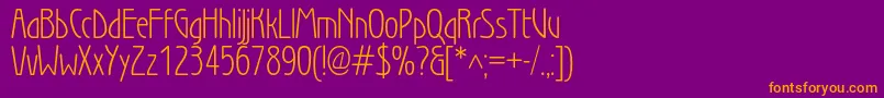 Fonte Wienlightc – fontes laranjas em um fundo violeta