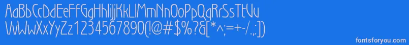 Wienlightc Font – Pink Fonts on Blue Background
