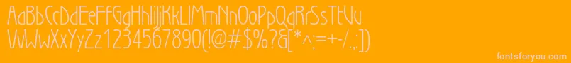 Wienlightc Font – Pink Fonts on Orange Background