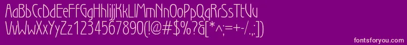 Wienlightc Font – Pink Fonts on Purple Background