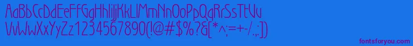 Wienlightc-Schriftart – Violette Schriften auf blauem Hintergrund