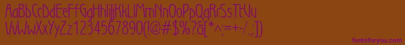 Wienlightc Font – Purple Fonts on Brown Background