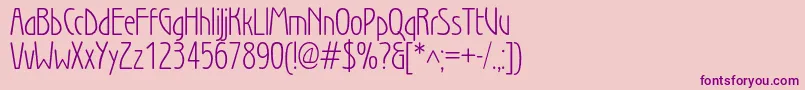 Wienlightc Font – Purple Fonts on Pink Background