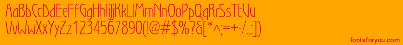 Wienlightc-Schriftart – Rote Schriften auf orangefarbenem Hintergrund