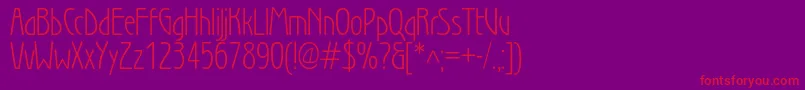 Wienlightc Font – Red Fonts on Purple Background