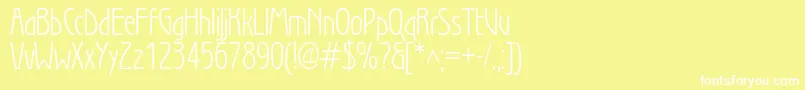 フォントWienlightc – 黄色い背景に白い文字