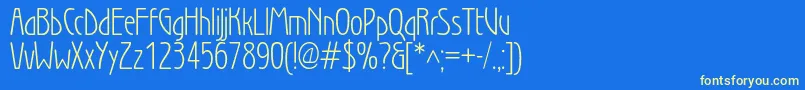 Wienlightc Font – Yellow Fonts on Blue Background
