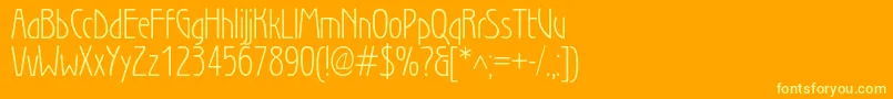 Wienlightc-Schriftart – Gelbe Schriften auf orangefarbenem Hintergrund