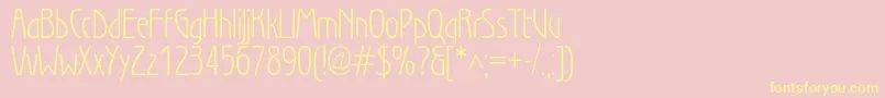 Wienlightc Font – Yellow Fonts on Pink Background