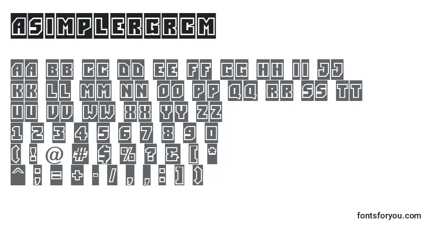 Шрифт ASimplergrcm – алфавит, цифры, специальные символы