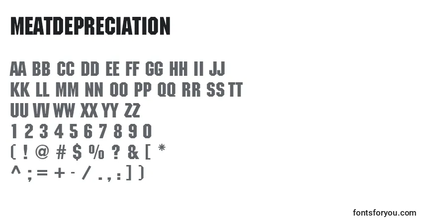 MeatDepreciation Font – alphabet, numbers, special characters