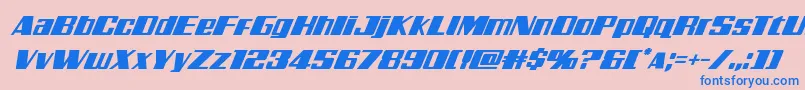 Galacticstormsuperital Font – Blue Fonts on Pink Background