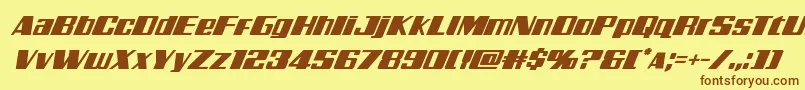 Galacticstormsuperital Font – Brown Fonts on Yellow Background