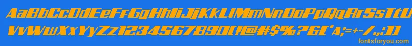 Galacticstormsuperital Font – Orange Fonts on Blue Background