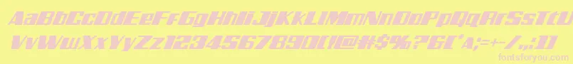 Galacticstormsuperital Font – Pink Fonts on Yellow Background