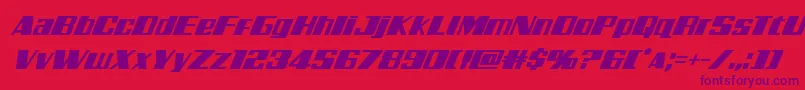 Galacticstormsuperital Font – Purple Fonts on Red Background