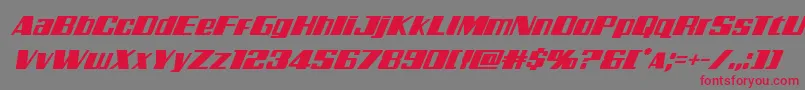 Galacticstormsuperital Font – Red Fonts on Gray Background