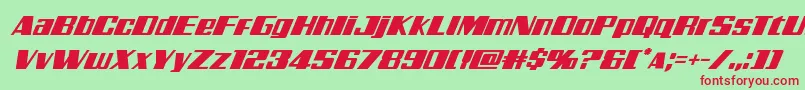 Galacticstormsuperital Font – Red Fonts on Green Background