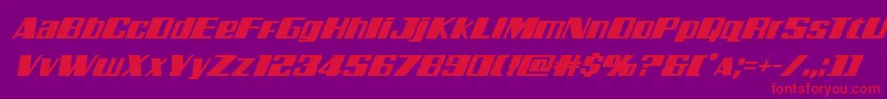 Galacticstormsuperital Font – Red Fonts on Purple Background