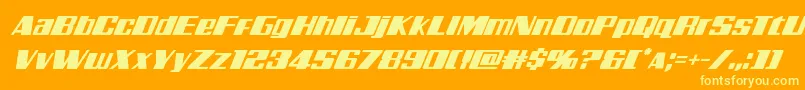Galacticstormsuperital Font – Yellow Fonts on Orange Background