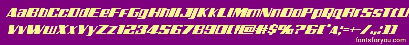 Galacticstormsuperital Font – Yellow Fonts on Purple Background