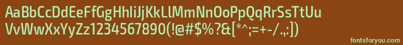 Czcionka Exo2Mediumcondensed – zielone czcionki na brązowym tle