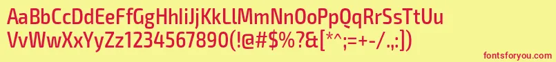 Exo2Mediumcondensed Font – Red Fonts on Yellow Background