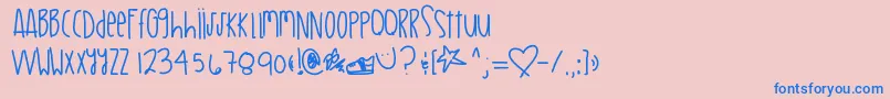 Mylittlejewels Font – Blue Fonts on Pink Background
