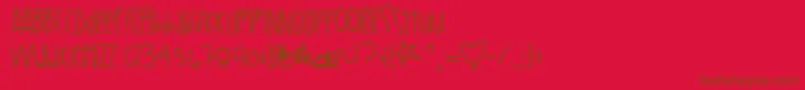 Mylittlejewels Font – Brown Fonts on Red Background