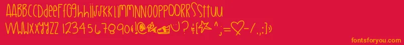 Mylittlejewels Font – Orange Fonts on Red Background