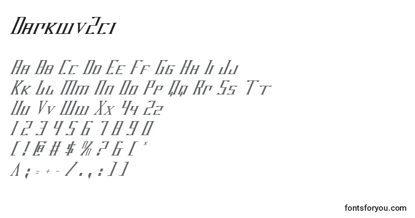 Czcionka Darkwv2ci – alfabet, cyfry, specjalne znaki