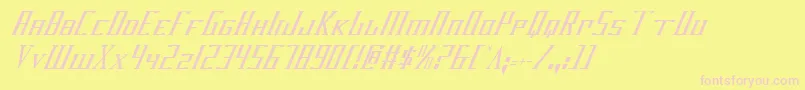 Darkwv2ci-Schriftart – Rosa Schriften auf gelbem Hintergrund