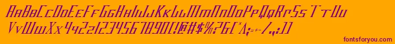 Darkwv2ci-Schriftart – Violette Schriften auf orangefarbenem Hintergrund