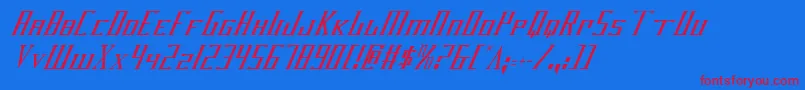 フォントDarkwv2ci – 赤い文字の青い背景