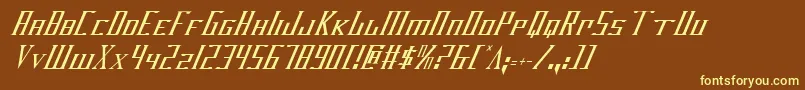 Darkwv2ci-fontti – keltaiset fontit ruskealla taustalla