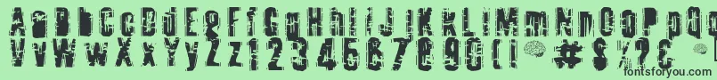 フォントToota ffy – 緑の背景に黒い文字