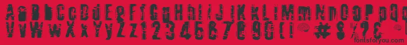 Toota ffy Font – Black Fonts on Red Background