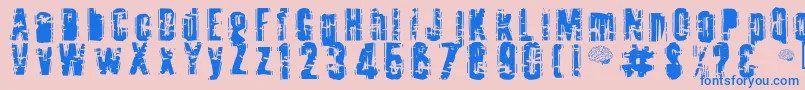 Fonte Toota ffy – fontes azuis em um fundo rosa