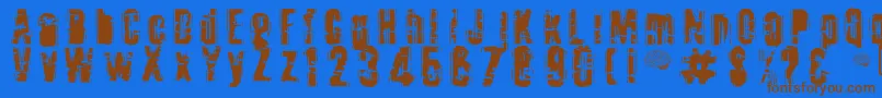 Toota ffy-Schriftart – Braune Schriften auf blauem Hintergrund