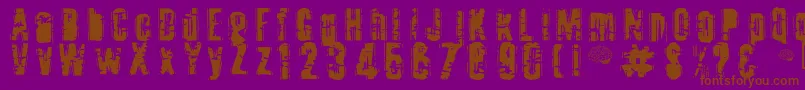 フォントToota ffy – 紫色の背景に茶色のフォント