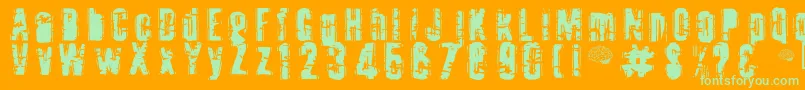 Toota ffy Font – Green Fonts on Orange Background