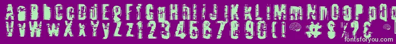 フォントToota ffy – 紫の背景に緑のフォント