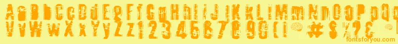 Toota ffy-fontti – oranssit fontit keltaisella taustalla