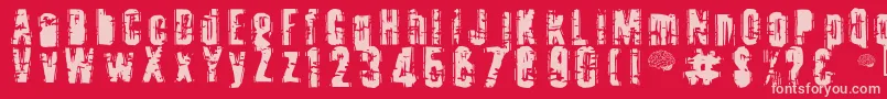 フォントToota ffy – 赤い背景にピンクのフォント