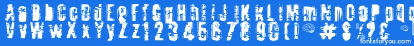 Шрифт Toota ffy – белые шрифты на синем фоне