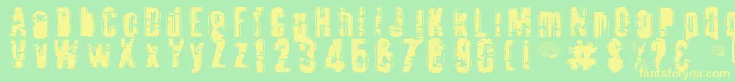 Toota ffy Font – Yellow Fonts on Green Background